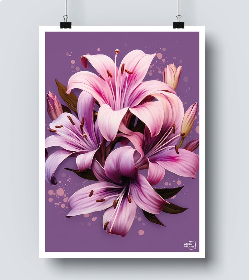 Affiche Fleur Lila