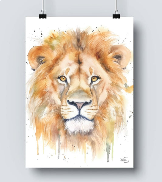 poster roi des animaux Lion