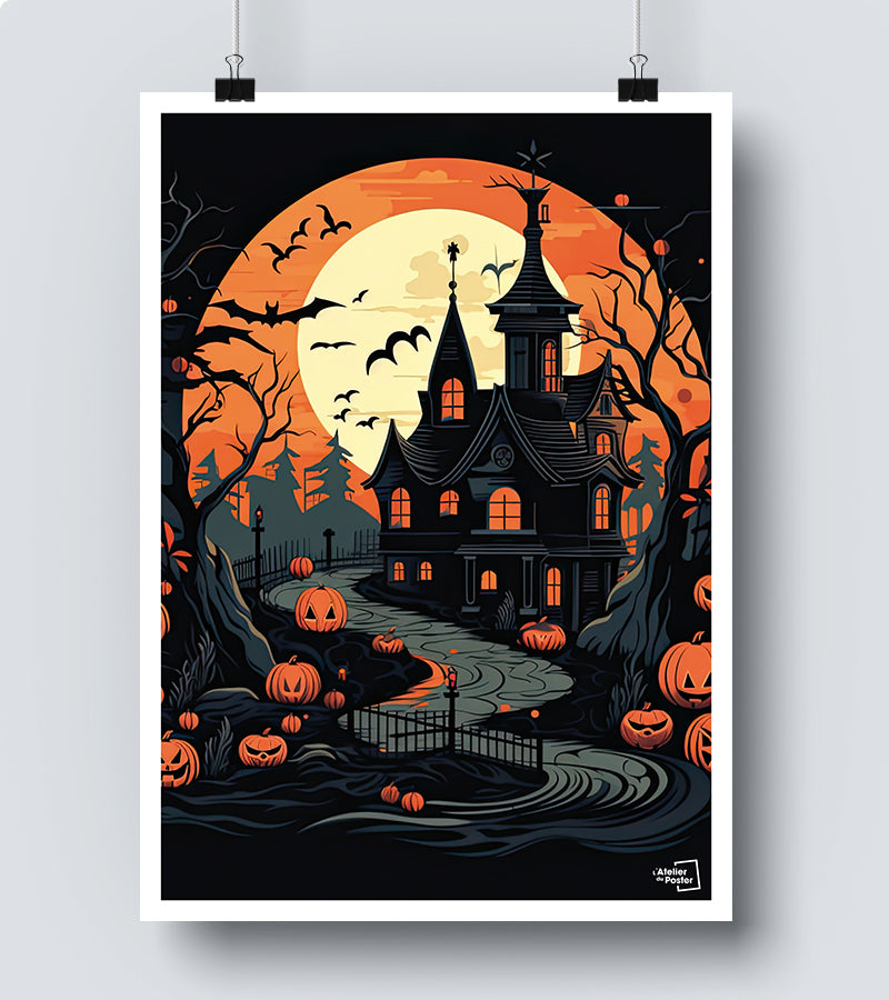 Affiche Manoir Hanté Halloween