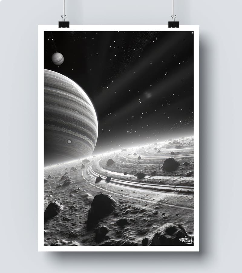 Affiche Mars Noir et Blanc