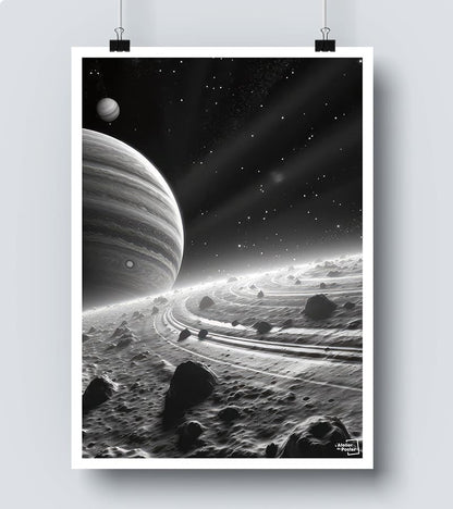 Affiche Mars Noir et Blanc
