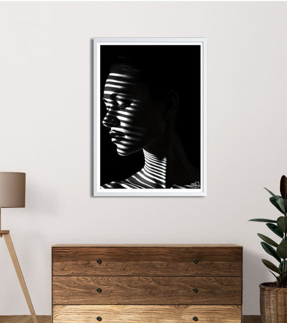 Affiche Visage Femme Noir et Blanc