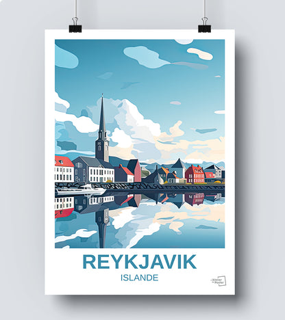 Affiche Reykjavik - Islande