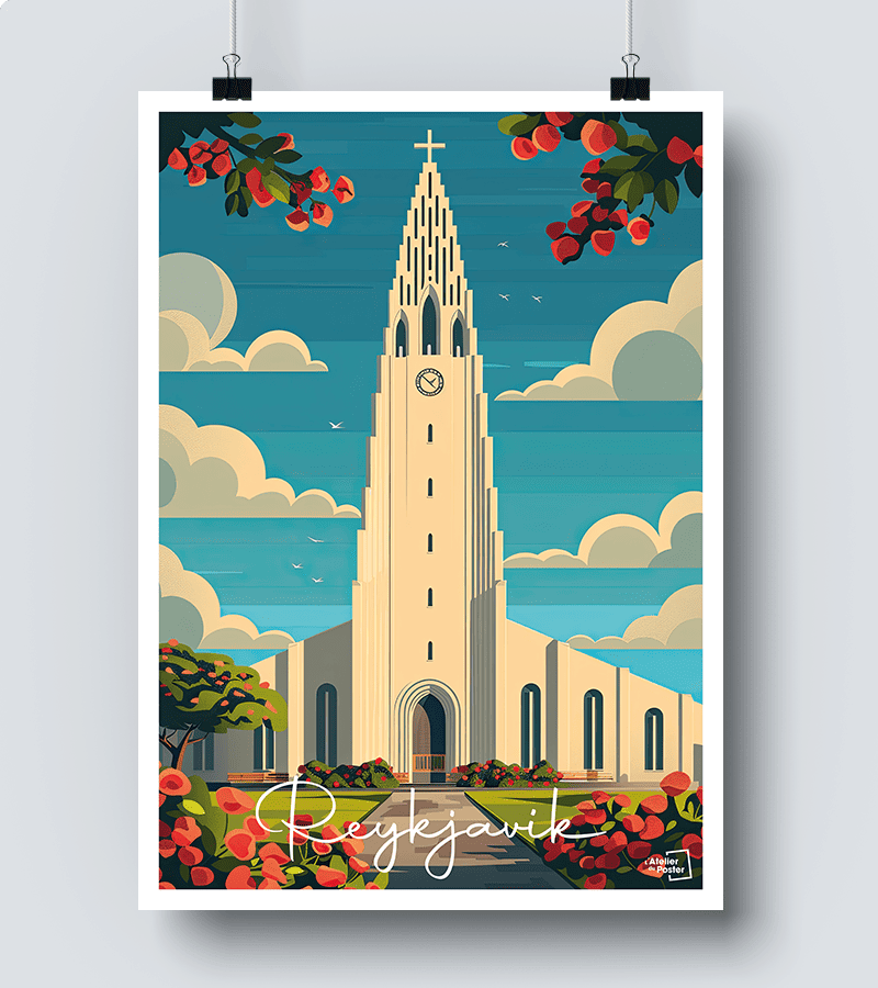Affiche Reykjavik - Islande