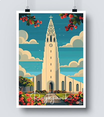 Affiche Reykjavik - Islande