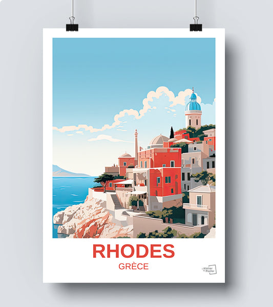 Affiche Rhodes - Grèce