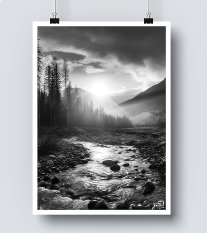 Affiche Forêt Noir et Blanc