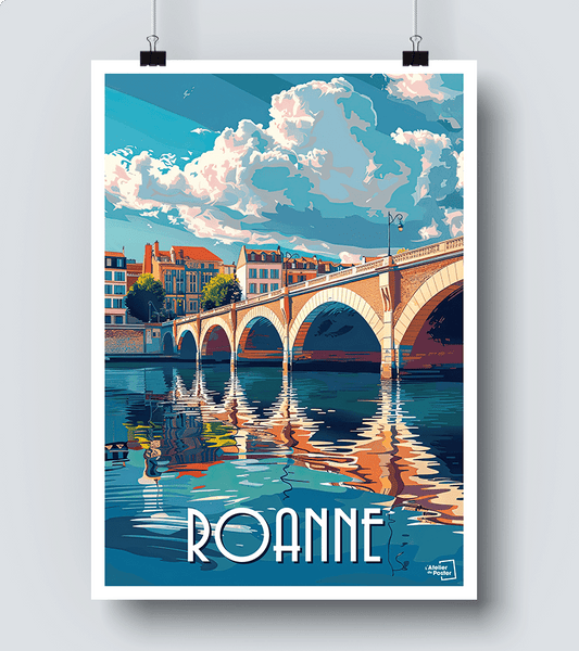 Affiche Roanne vintage