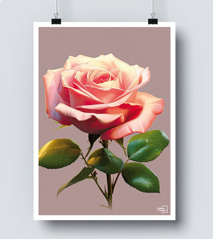 Affiche Fleur Rose 