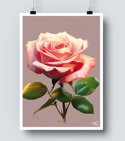 Affiche Fleur Rose 