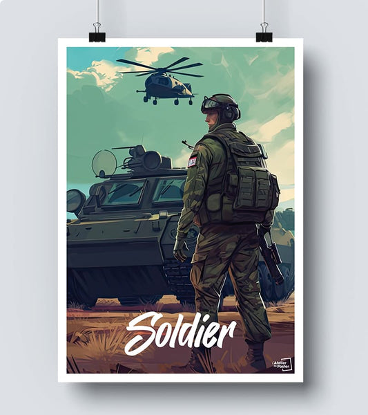 Poster Sur Toile Avec Projection De Pistolet Militaire Et