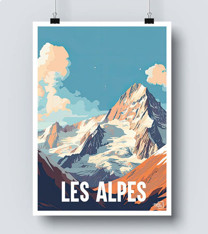 Affiche Sommet des Alpes – L'Atelier du Poster Affiche Sommet des Alpes – L'Atelier du Poster