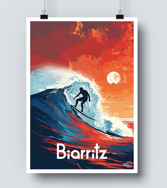 Affiche Surf à Biarritz
