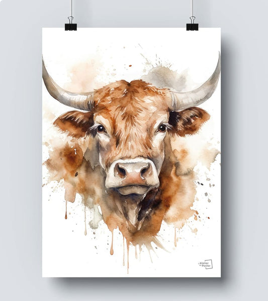 Affiche Taureau vache