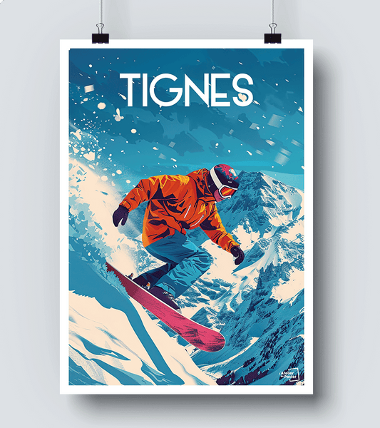 Affiche Snowboard à Tignes