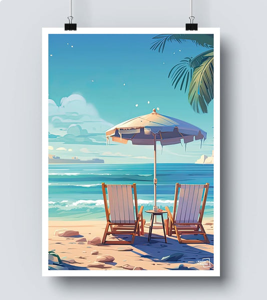 poster Vacance au bord de Mer