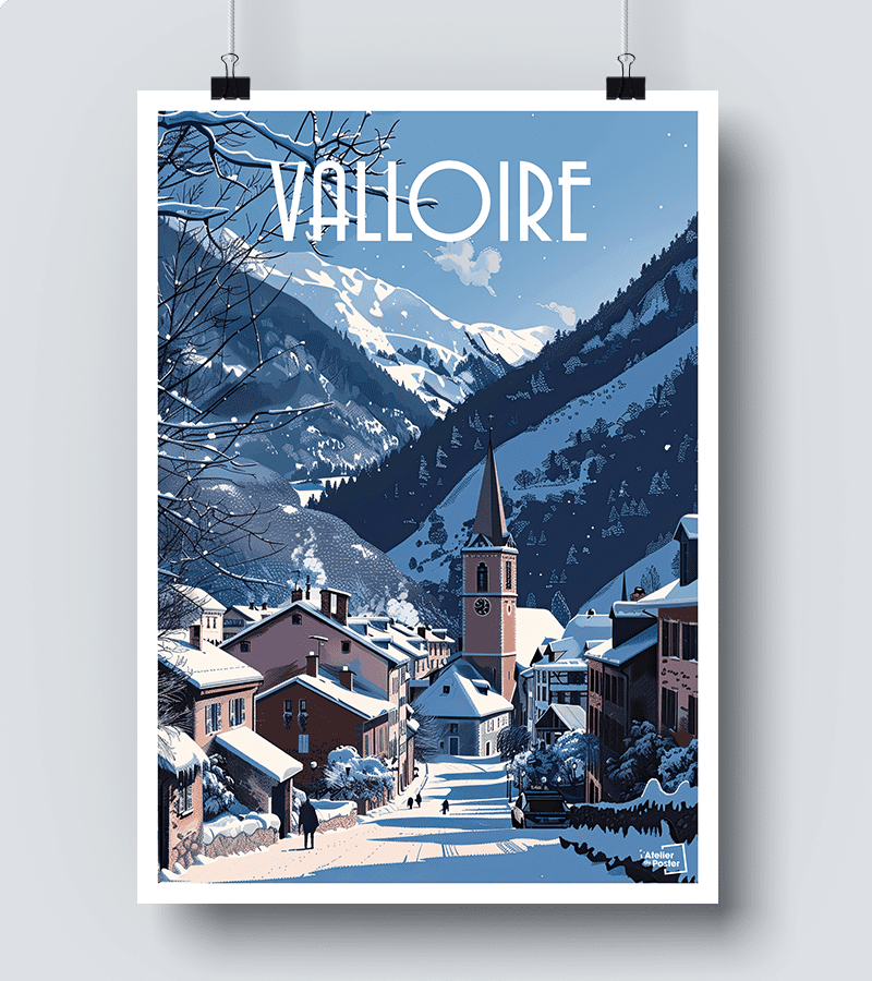 Affiche Valloire Vintage