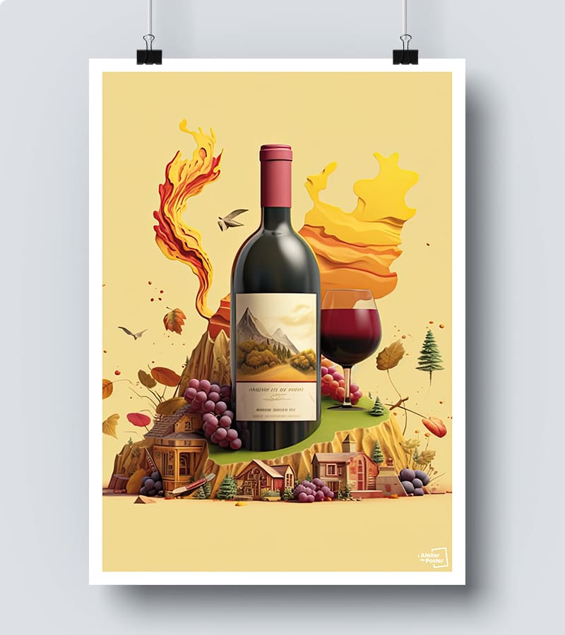 Affiche Vin Rouge