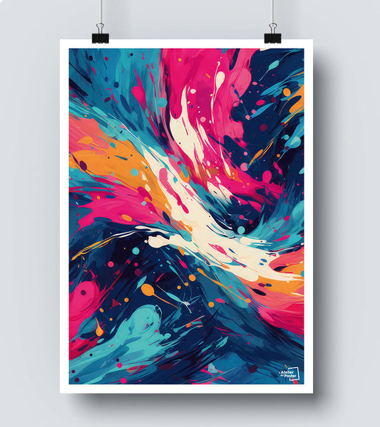 Affiche Abstraite Dynamique colorée
