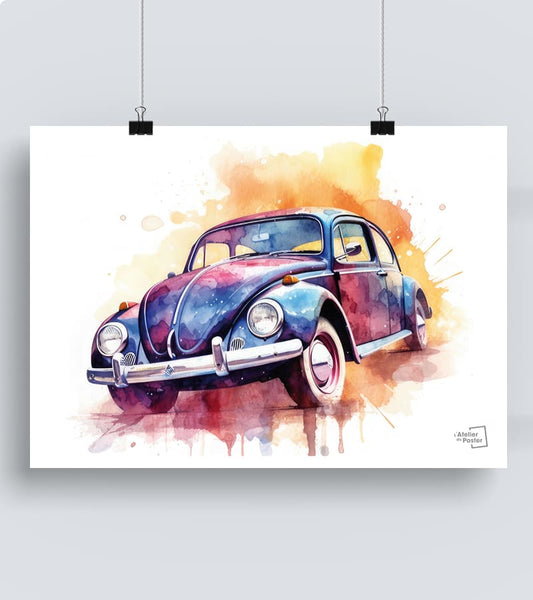 Affiche La Coccinelle - Aquarelle