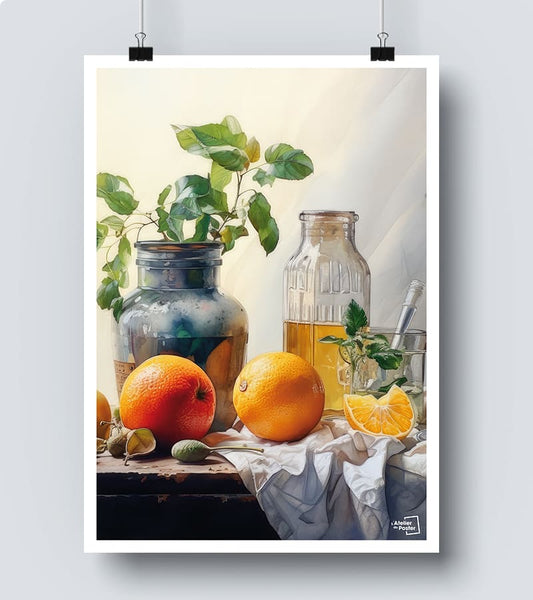 Affiche Fleurs en Nature Morte Aquarelle