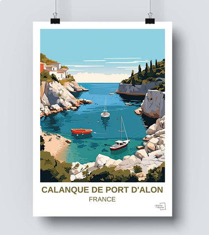 Affiche Calanque port d'Alon