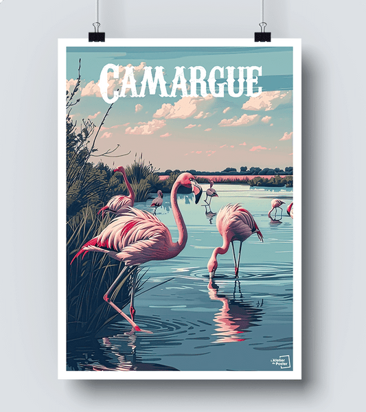 Affiche Camargue - Les Flamants Roses