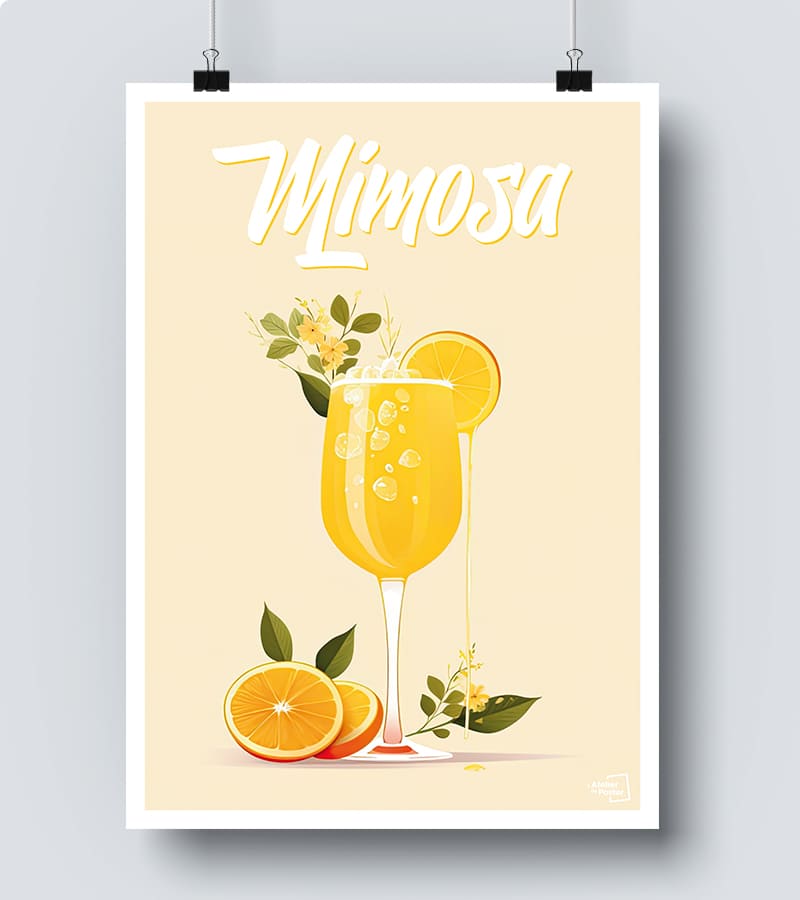 Affiche Cocktail Mimosa