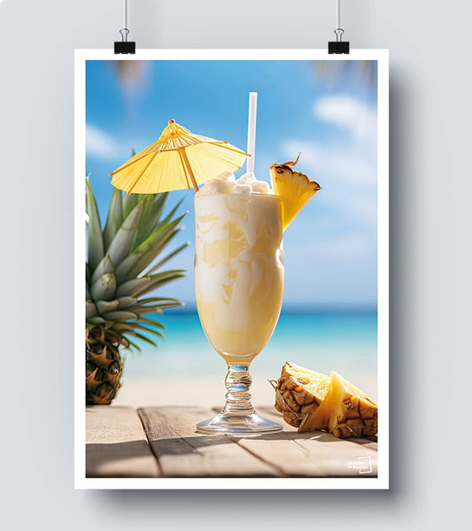 Affiche Cocktail sur la plage