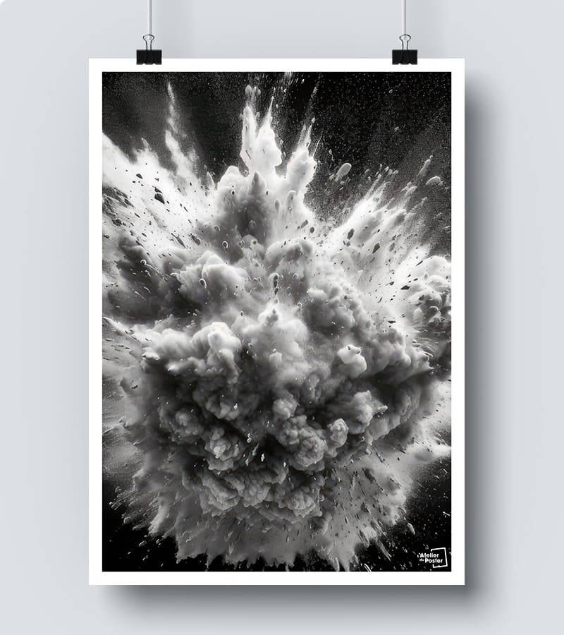Affiche Explosion Noir et Blanc 