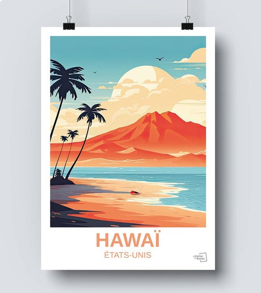 Affiche vintage Hawai