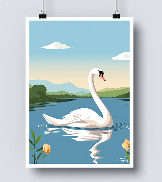 Affiche vintage Cygne