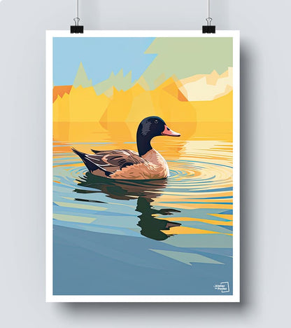 Affiche Canard col vert