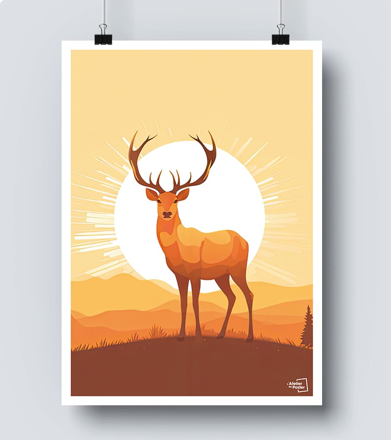 Affiche Vintage Cerf