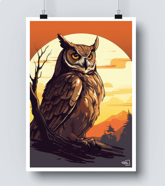 Affiche Illustration Hibou