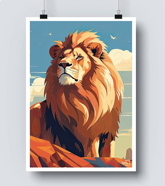 Affiche illustration Lion