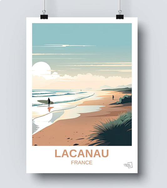 Affiche Surf à Lacanau