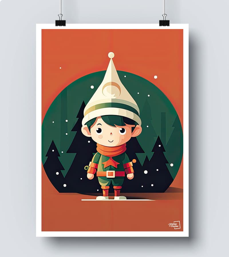 Affiche Lutin du Père Noël