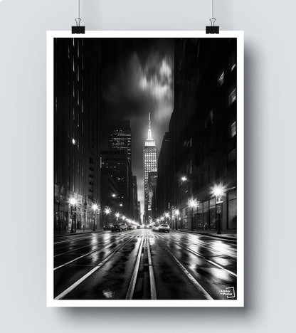 Affiche Rue Noir et Blanc