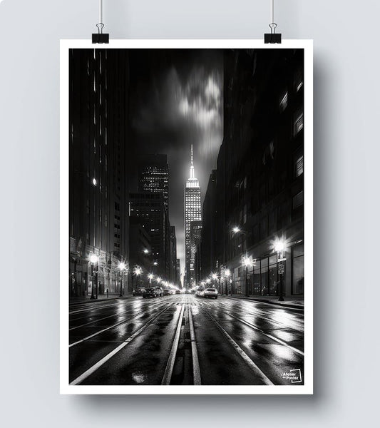 Affiche Rue Noir et Blanc