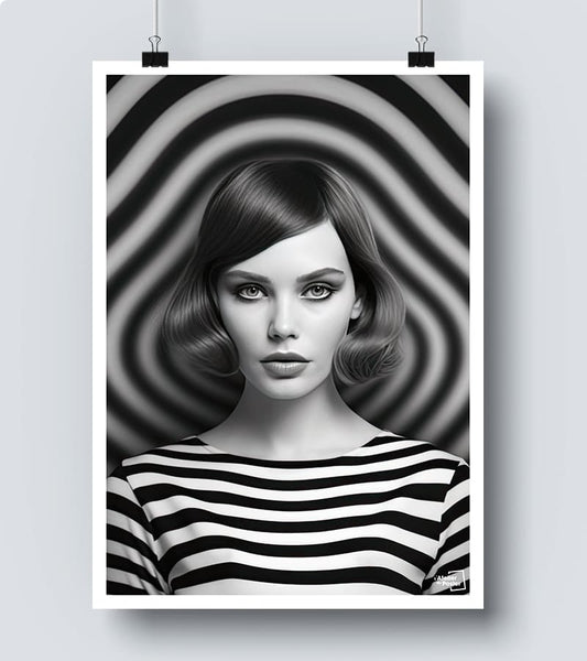 Affiche Femme zebrée