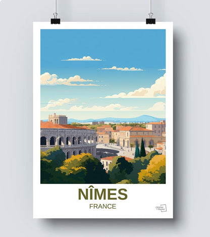 Plakatwerbung für Nimes, das französische Rom, ca. 1930 Plakatwerbung für Nimes, das französische Rom, ca. 1930