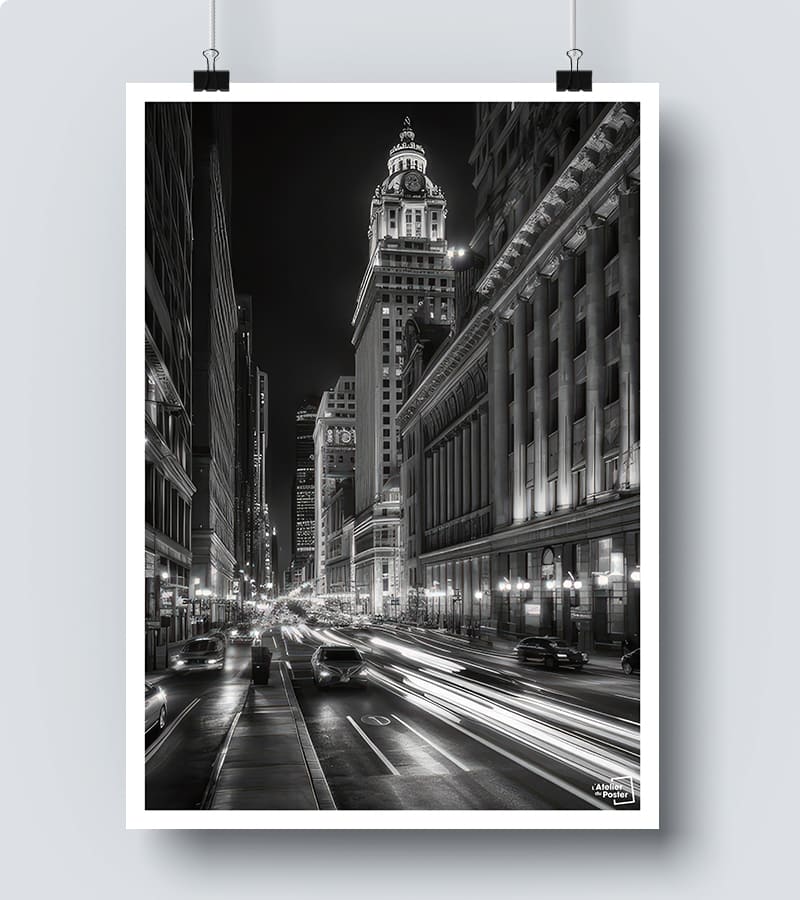 Affiche Gratte ciel Noir et Blanc