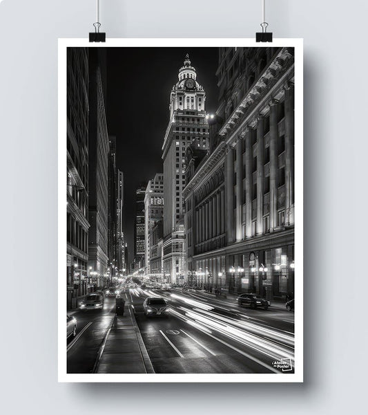 Affiche Gratte ciel Noir et Blanc