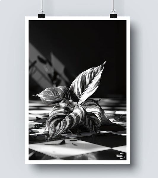 Affiche Plante noir et blanc