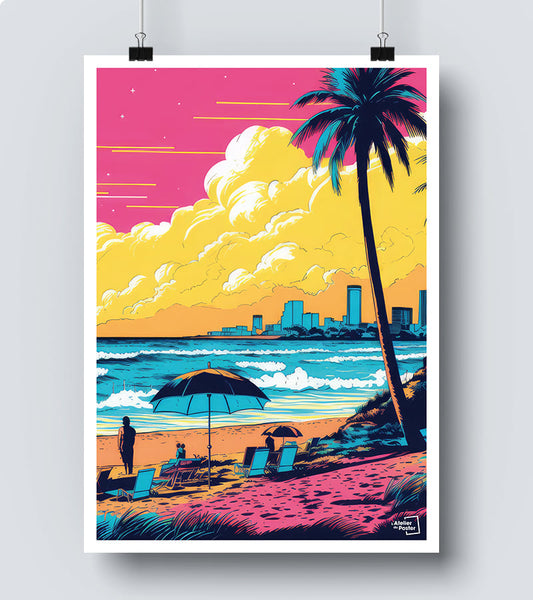 Affiche Vacance à la plage - Pop Art