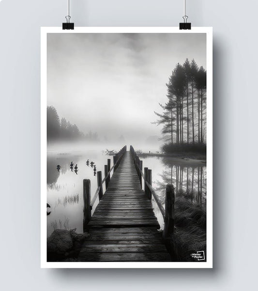 Affiche Ponton Noir et Blanc