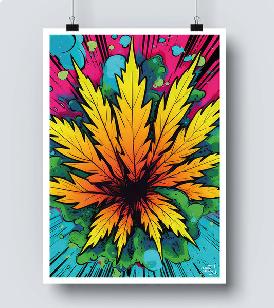 Affiche Feuille de Marijuana - Pop Art