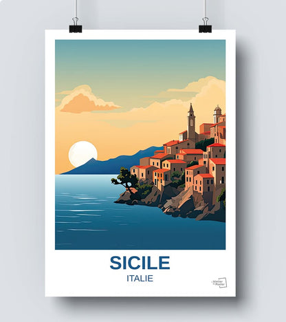 Affiche Sicile - L'Atelier du Poster Affiche Sicile - L'Atelier du Poster