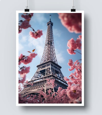 Affiche Tour Eiffel en fleurs